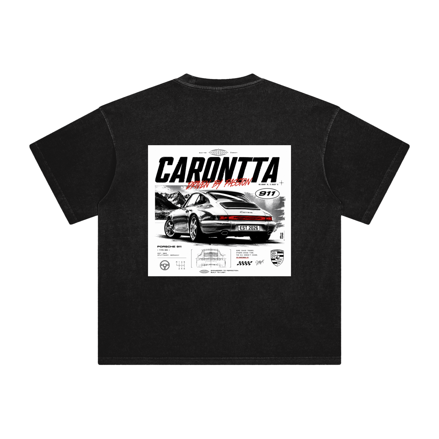 Camiseta Carontta Oversize "Porsche 911"